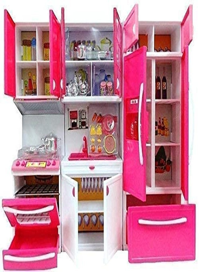 PASCOL Plastic 3 Compartment Modular Plain Kitchen Set Modular Kitchen Set Toys for Girls with Openable Doors Playing Toys for Girl Kids | Best Kitchen Set Toys for Girl | Gifts for Girl Babies - Image 1